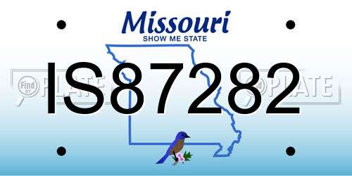 IS87282 Missouri License Plate
