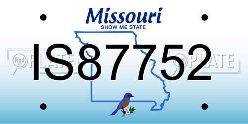 IS87752 Missouri License Plate