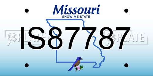IS87787 Missouri License Plate