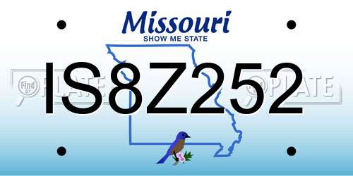 IS8Z252 Missouri License Plate