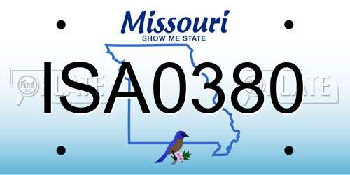ISA0380 Missouri License Plate