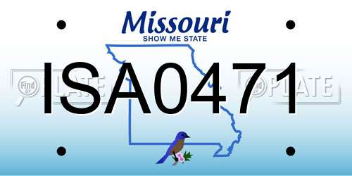 ISA0471 Missouri License Plate