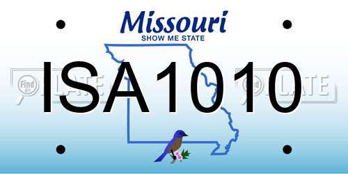ISA1010 Missouri License Plate