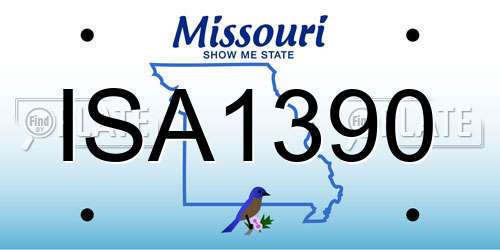 ISA1390 Missouri License Plate