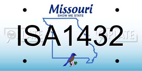 ISA1432 Missouri License Plate