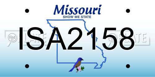 ISA2158 Missouri License Plate