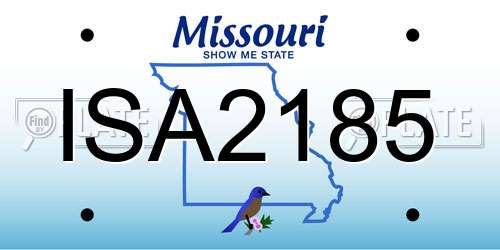 ISA2185 Missouri License Plate