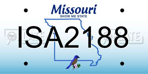 ISA2188 Missouri License Plate