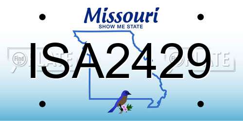 ISA2429 Missouri License Plate