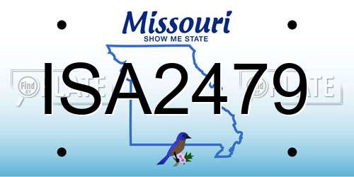 ISA2479 Missouri License Plate