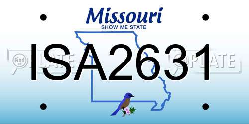 ISA2631 Missouri License Plate