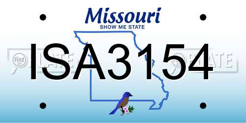 ISA3154 Missouri License Plate