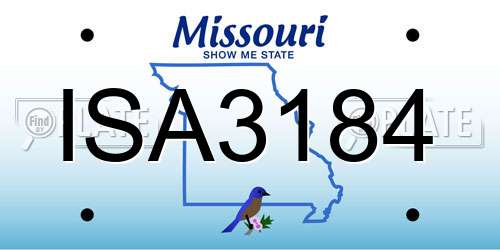 ISA3184 Missouri License Plate