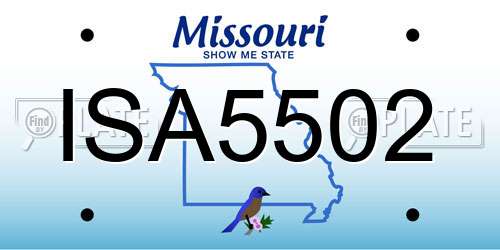 ISA5502 Missouri License Plate