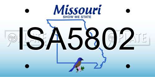 ISA5802 Missouri License Plate
