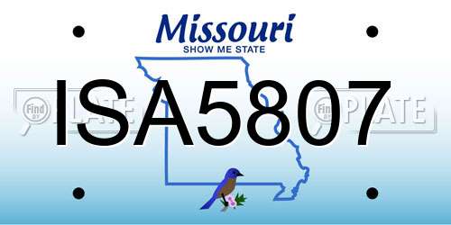 ISA5807 Missouri License Plate