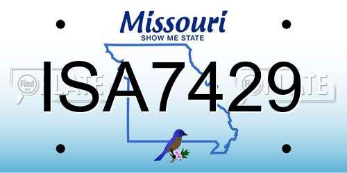 ISA7429 Missouri License Plate
