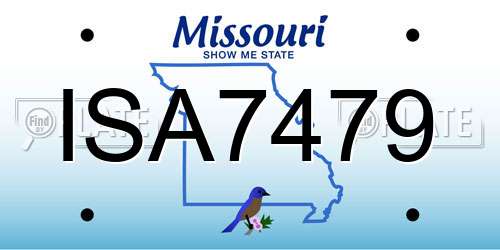 ISA7479 Missouri License Plate