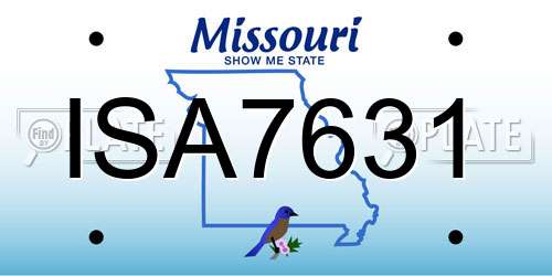 ISA7631 Missouri License Plate