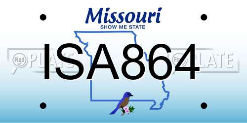 ISA864 Missouri License Plate