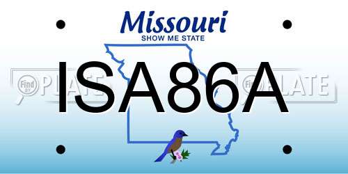 ISA86A Missouri License Plate