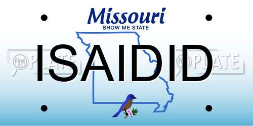 ISAIDID Missouri License Plate