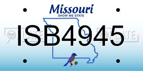 ISB4945 Missouri License Plate