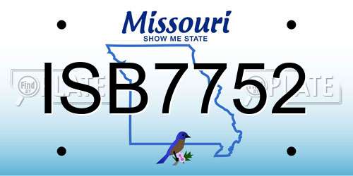 ISB7752 Missouri License Plate