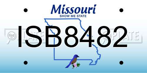 ISB8482 Missouri License Plate