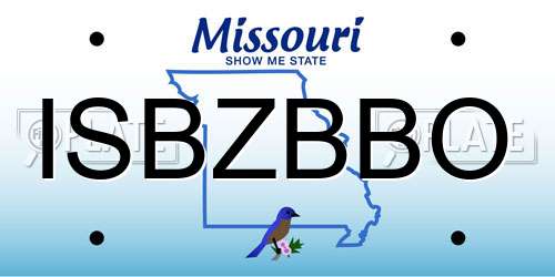 ISBZBBO Missouri License Plate