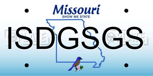 ISDGSGS Missouri License Plate