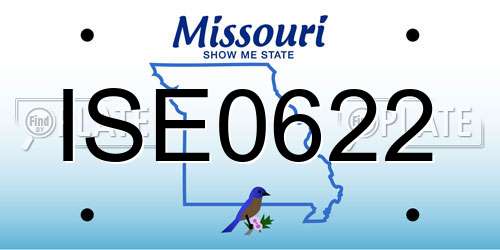 ISE0622 Missouri License Plate