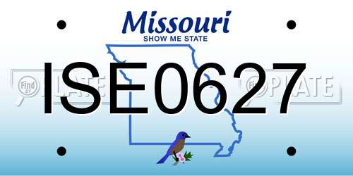 ISE0627 Missouri License Plate