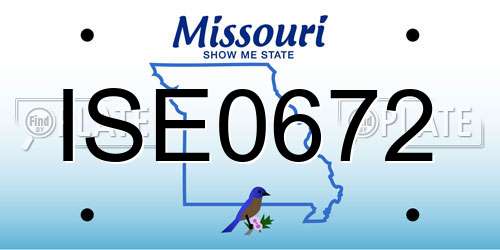 ISE0672 Missouri License Plate