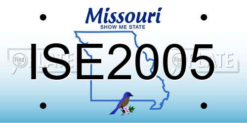 ISE2005 Missouri License Plate