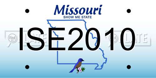 ISE2010 Missouri License Plate