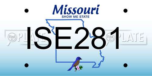 ISE281 Missouri License Plate