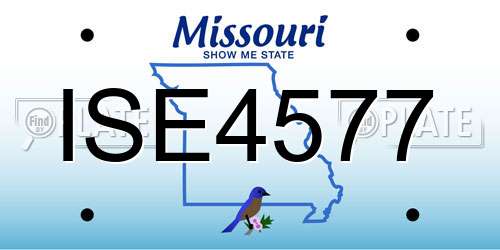 ISE4577 Missouri License Plate