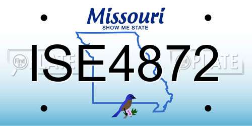 ISE4872 Missouri License Plate