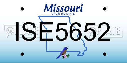 ISE5652 Missouri License Plate