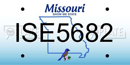 ISE5682 Missouri License Plate