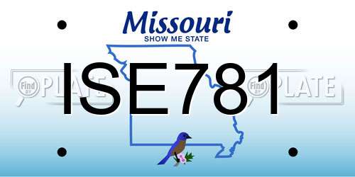 ISE781 Missouri License Plate