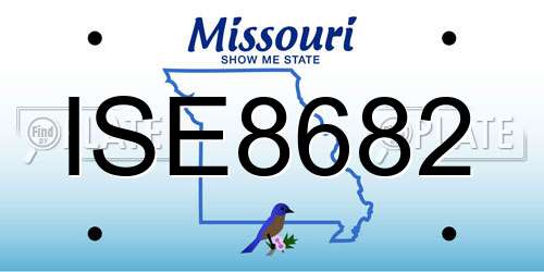 ISE8682 Missouri License Plate
