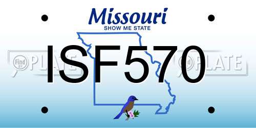 ISF570 Missouri License Plate