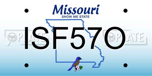ISF57O Missouri License Plate