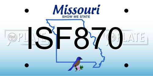 ISF870 Missouri License Plate