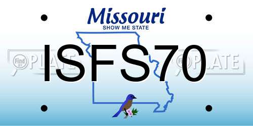 ISFS70 Missouri License Plate