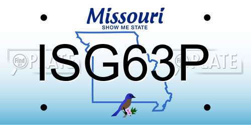 ISG63P Missouri License Plate