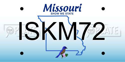 ISKM72 Missouri License Plate