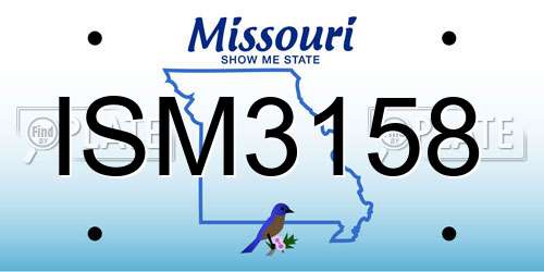 ISM3158 Missouri License Plate